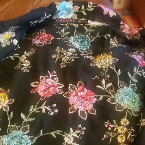Johnny Was  Multi-Floral Embroidered Black Blazer NWT - Picture 7 of 10